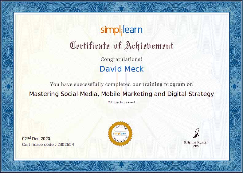 Master Social Media, Mobile Marketing, Digital Strategy Certification