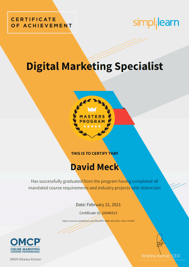 Digital Marketing Specialist Certification | Masters Program | Simplilearn